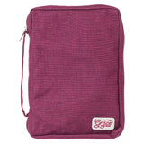 Plum Poly-Canvas Value Bible Cover with Grace Badge - John 1:16