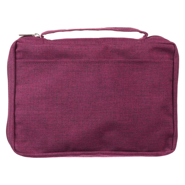 Plum Poly-Canvas Value Bible Cover with Grace Badge - John 1:16