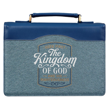 Be Strong and Courageous Portfolio Design Faux Leather Classic Bible Cover - Joshua 1:9