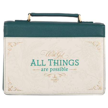 Be Strong and Courageous Portfolio Design Faux Leather Classic Bible Cover - Joshua 1:9
