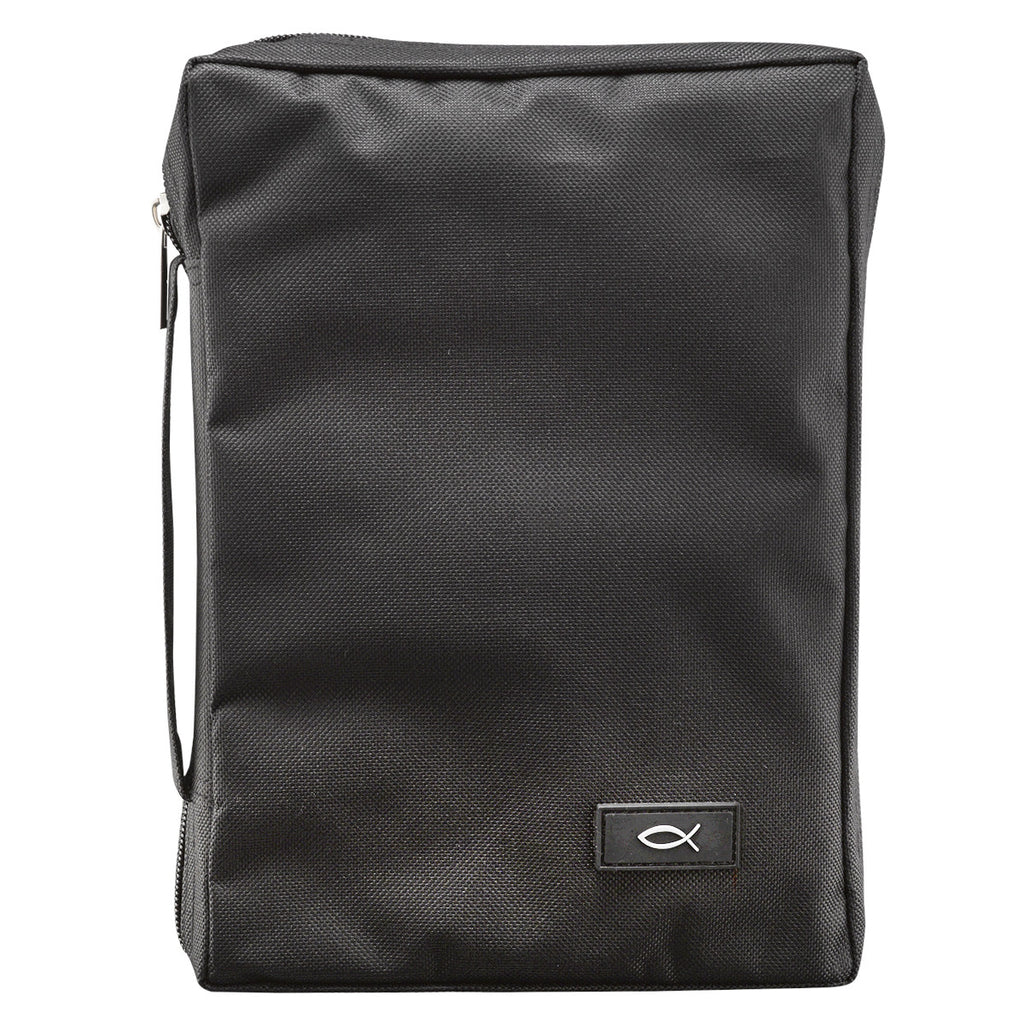 Bible Cover Large Black Super Value Durable Polyester