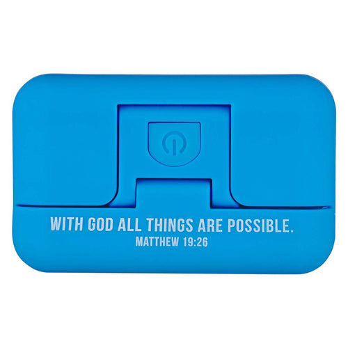 Book Light Adjustable Clip-on - With God All Things (Blue)