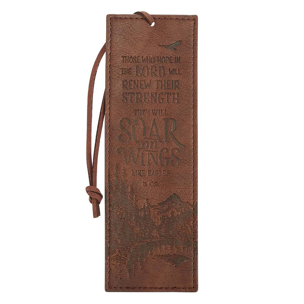 Faux Leather Bookmark - Soar (Brown)