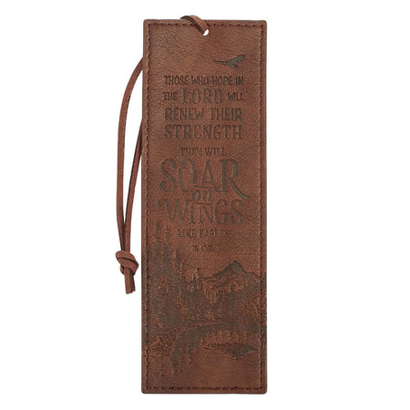 Thy Word is A Lamp Toffee Brown Faux Leather Bookmark - Psalm 119:105