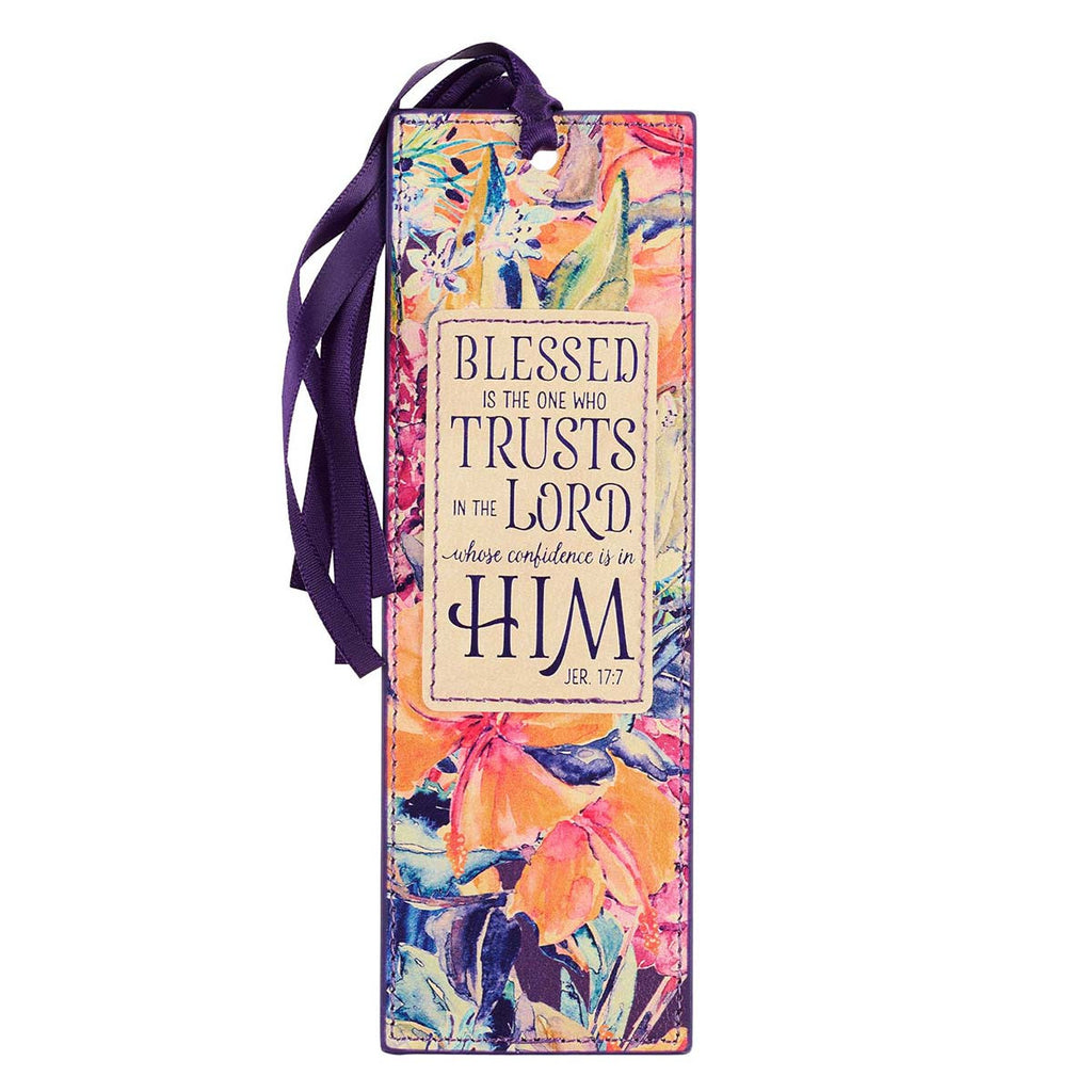 Faux Leather Bookmark - Blessed Is The One Jeremiah 17:7