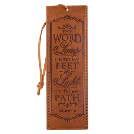 Faux Leather Bookmark - Be Still and Know (Brown)