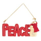 PEACE SNOWMAN ORNAMENT RESIN 4.75