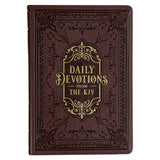 Large Print Edition Daily Devotions from the KJV Brown Faux Leather Devotional