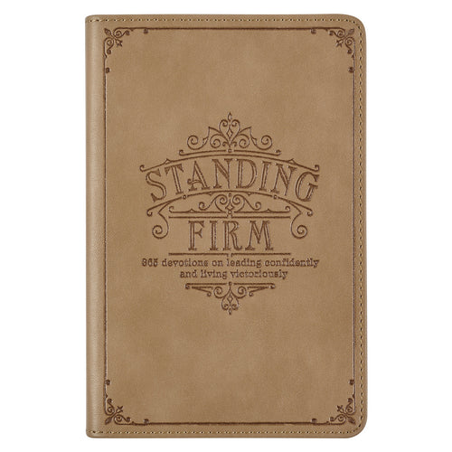 Standing Firm Tan Faux Leather Daily Devotional