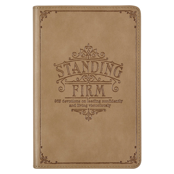 Standing Firm Tan Faux Leather Daily Devotional