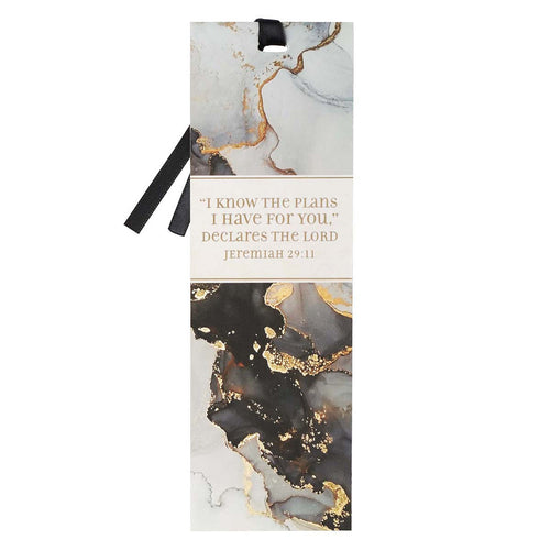 Marbled Premium Bookmark - I Know The Plans Black
