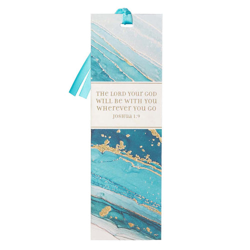 Marbled Premium Bookmark - The LORD Will Be With You Blue Joshua 1:9