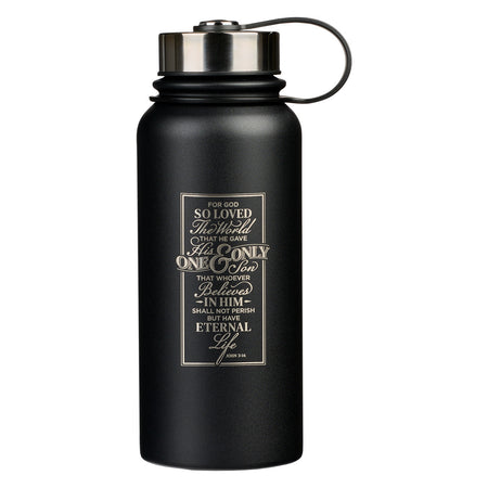 Strength and Courage Brown Stainless Steel Water Bottle - Joshua 1:9