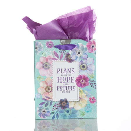 Medium Gift Bag - Blue Roses Strength and Dignity