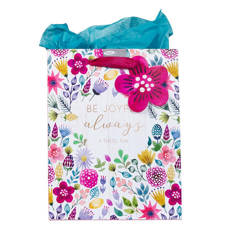 Be Still Vintage Floral Medium Gift Bag – Psalm 46:10