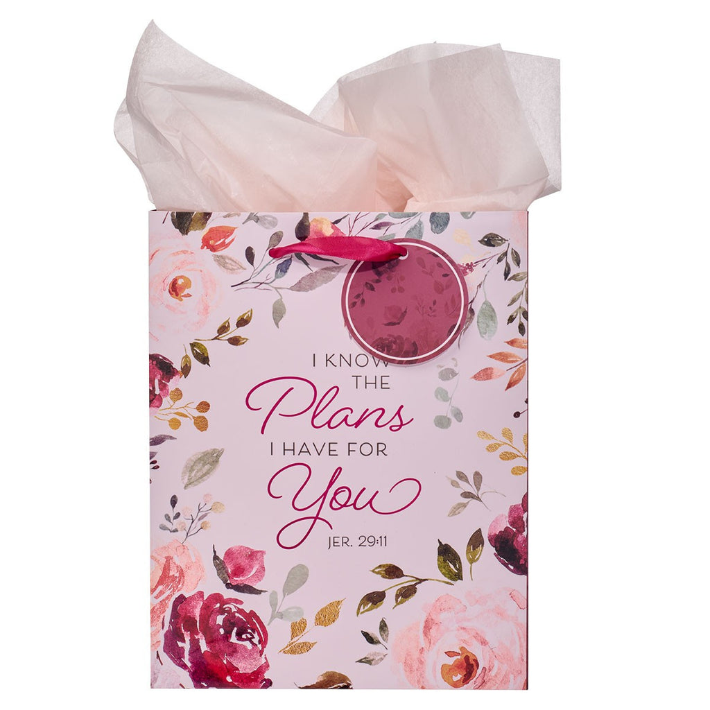 The Plans I Have for You Plum Floral Medium Gift Bag – Jeremiah 29:11