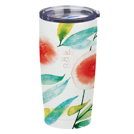Shine Your Light Pink Daisies Stainless Steel Travel Mug