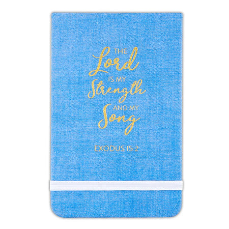 My Strength and My Song Blue Floral Notepad  - Psalm 118:14