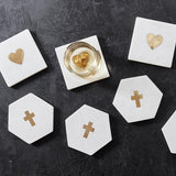 Marble Coasters Set - Cross