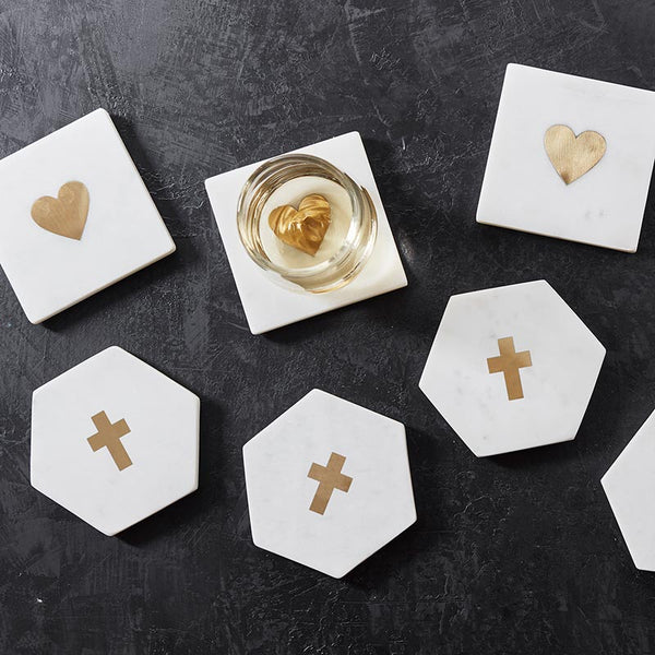 Marble Coasters Set - Cross