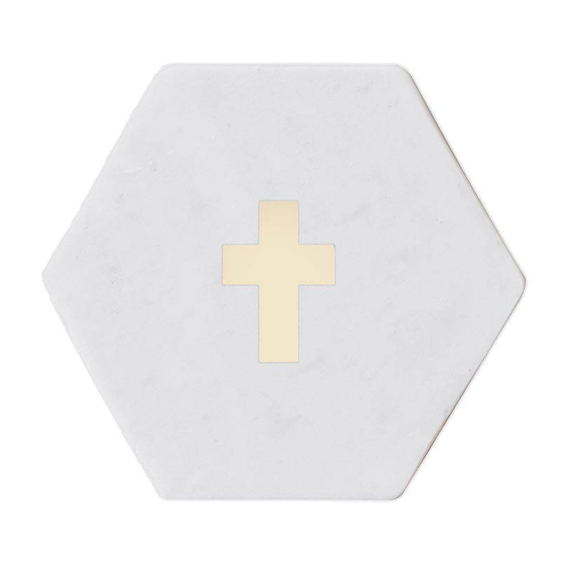 Marble Coasters Set - Cross