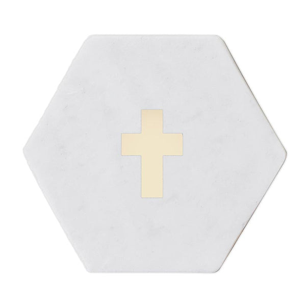 Marble Coasters Set - Cross