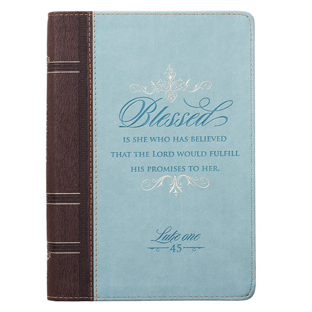 Be Still Teal Meadow Classic Faux Leather Journal with Pen Holder - Psalm 46:10