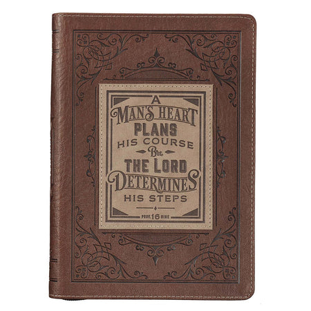 Chestnut Brown Faux Leather NLT Everyday Devotional Bible for Men