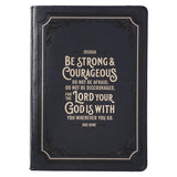 Be Strong and Courageous Black Classic Journal with Zippered Closure - Joshua 1:9