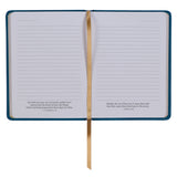 Hope in the LORD Golden Leaf Blue Faux Leather Handy-size Journal - Isaiah 40:31