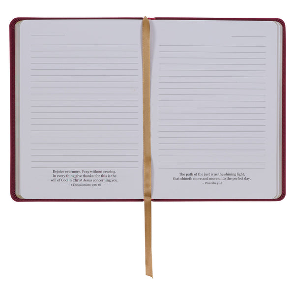 Trust in the LORD Golden Leaf Burgundy Faux Leather Handy-size Journal - Proverbs 3:5