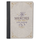 His Mercies are New Amethyst Purple Faux Leather Journal with Zipper Closure - Lamentations 3:22-23