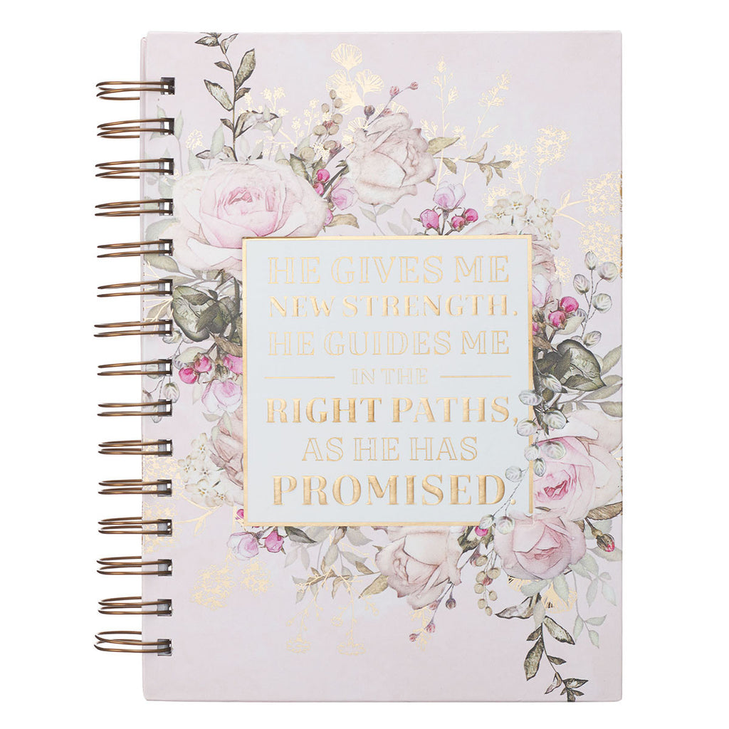 Large Wirebound Journal - He Gives Me New Strength