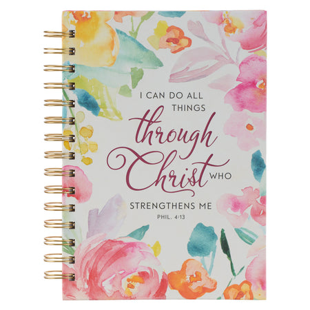 With God All Things are Possible Large Wirebound Journal with Elastic Closure - Matthew 19:26
