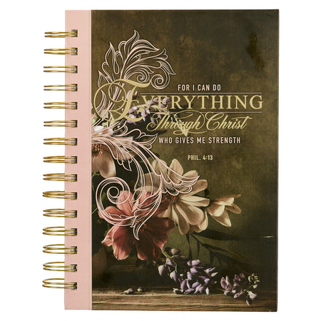 Amazing Grace Large Wirebound Journal with Pink Peonies