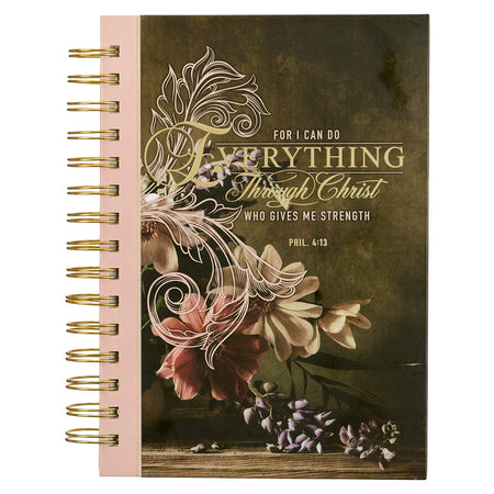 With God All Things are Possible Large Wirebound Journal with Elastic Closure - Matthew 19:26