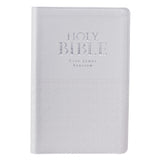 White Faux Leather King James Version Deluxe Gift Bible with Thumb-index
