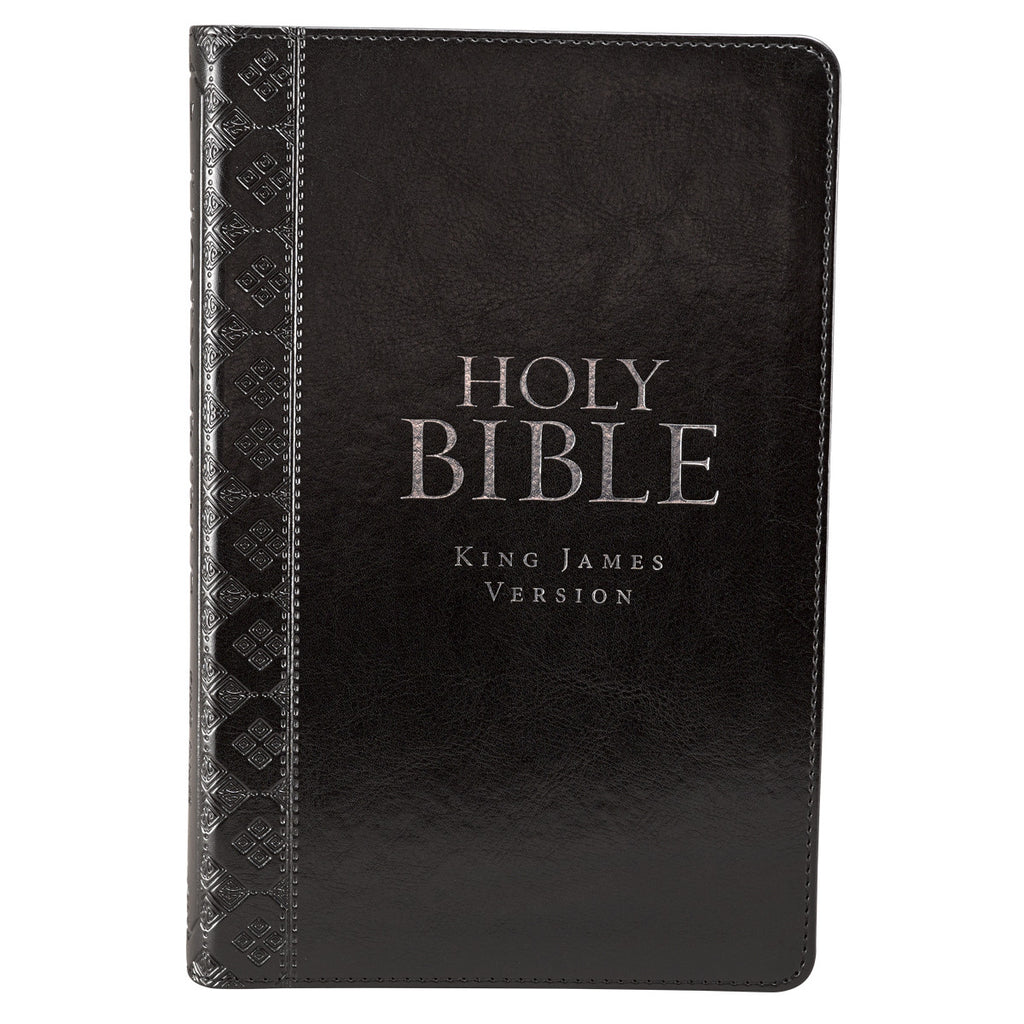 Black Faux Leather King James Version Deluxe Gift Bible with Thumb Index