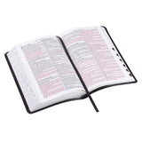 Black Faux Leather King James Version Deluxe Gift Bible with Thumb Index