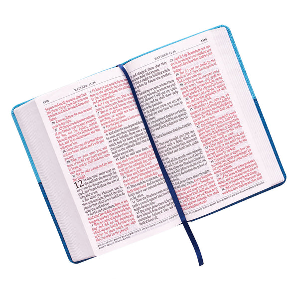 Blue Two-tone Faux Leather Giant Print King James Version Bible