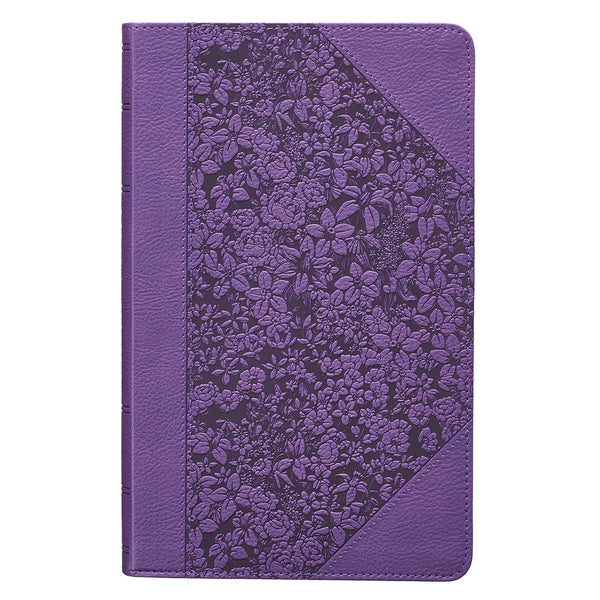 Purple Floral Faux Leather Giant Print King James Version Bible