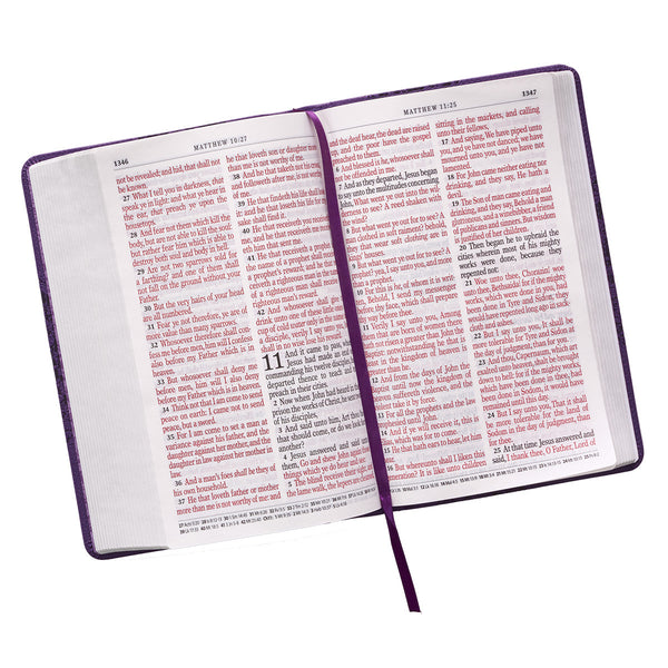 Purple Floral Faux Leather Giant Print King James Version Bible