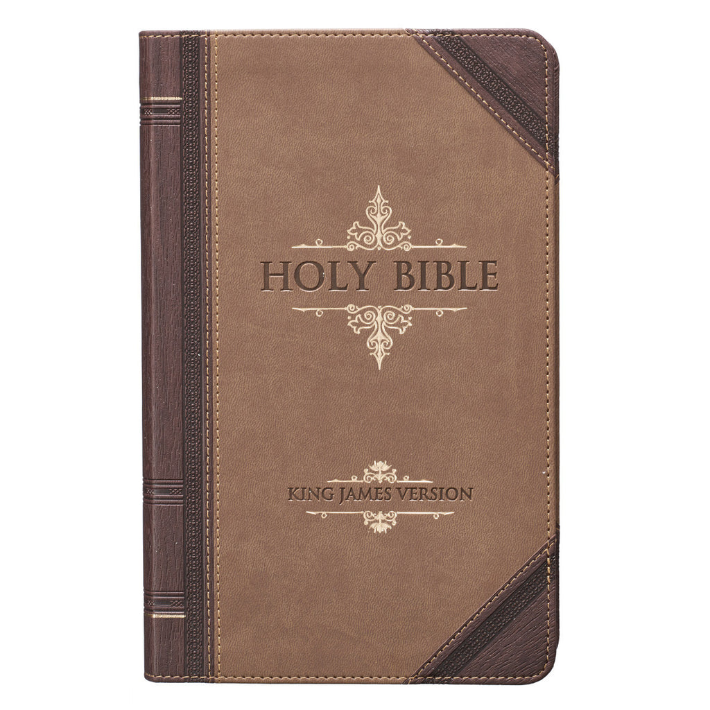 Brown Two-tone Quarter-bound Faux Leather Giant Print King James Version Bible