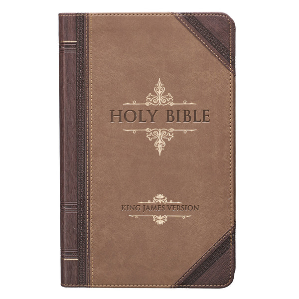Brown Two-tone Quarter-bound Faux Leather Giant Print King James Version Bible