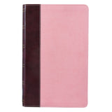Brown and Pink Half-bound Faux Leather Giant Print King James Version Bible