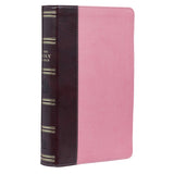 Brown and Pink Half-bound Faux Leather Giant Print King James Version Bible