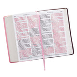 Brown and Pink Half-bound Faux Leather Giant Print King James Version Bible