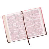 Brown & Pink Large Print Faux Leather Thinline King James Version Bible