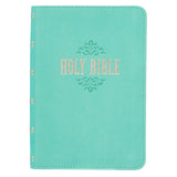KJV Bible - Tiffany Blue Faux Leather Large Print Compact