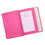 Pink Faux Leather Large Print Compact King James Version Bible